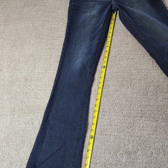 Democracy Women's Revolution Boot Jeans Blue Mid Rise Dark Wash Stretch Size 4 - Picture 7 of 8